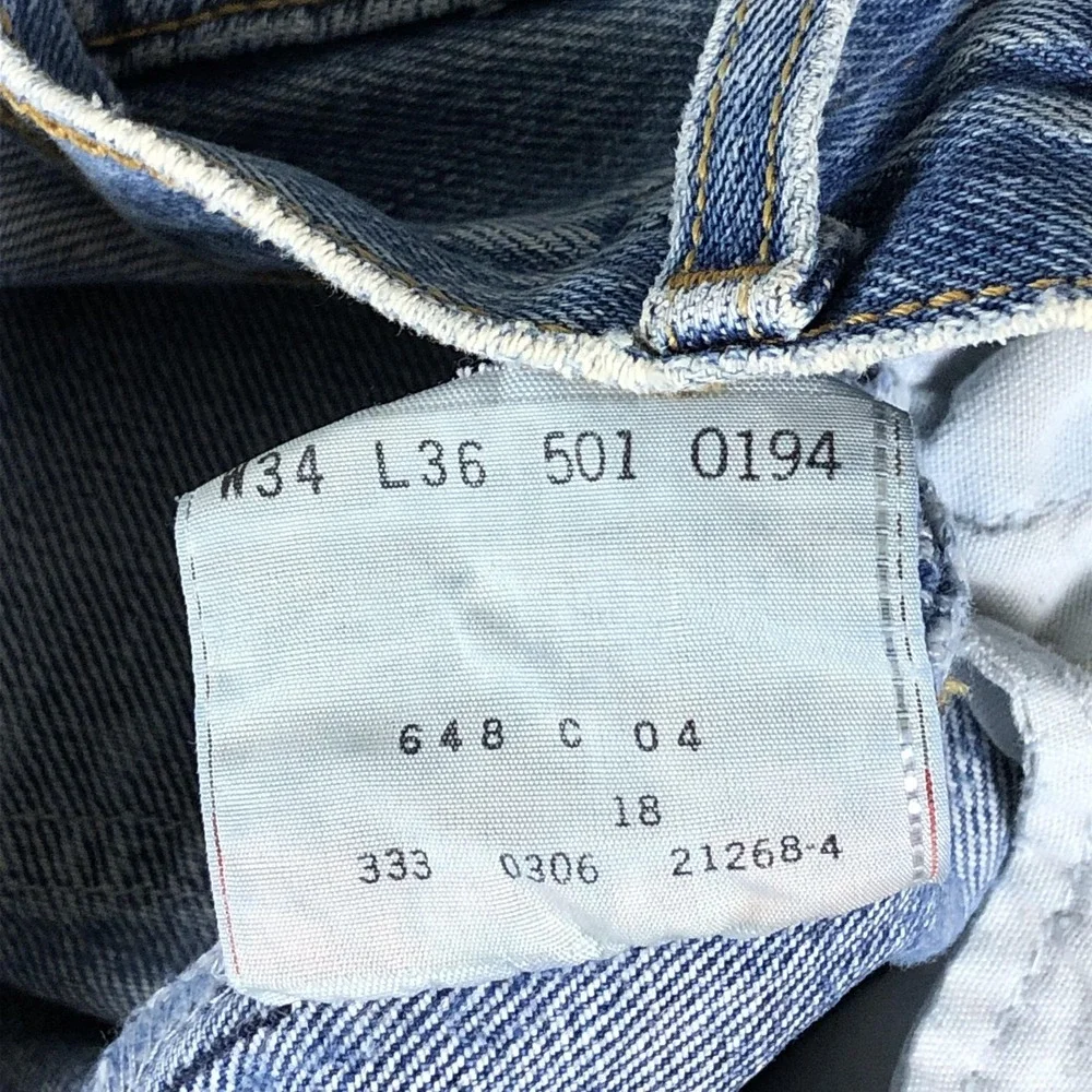Vintage Levis Jeans Mens 34x36 (Fits 31x33) 501 Straight Leg Denim Button Fly